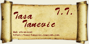 Tasa Tanević vizit kartica